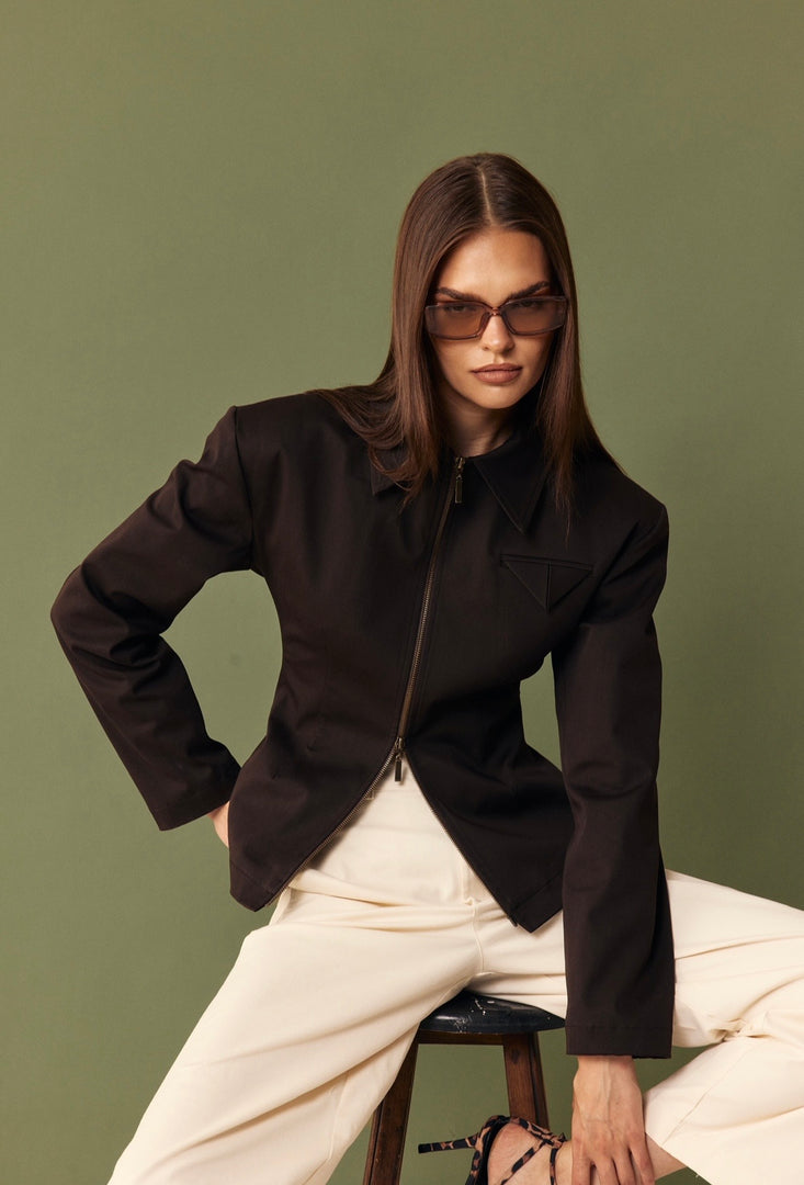 The Sculpt Jacket - Dark Brown