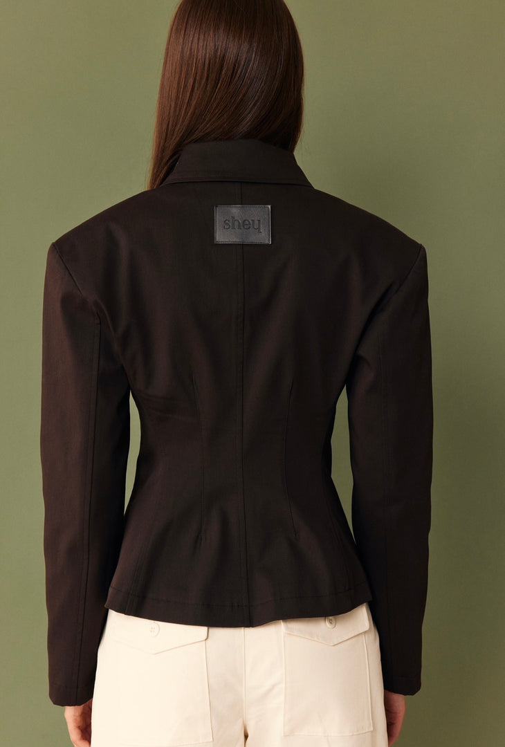 The Sculpt Jacket - Dark Brown