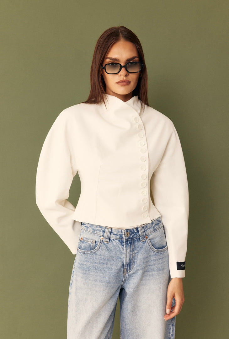 The Tailored Button Jacket - White