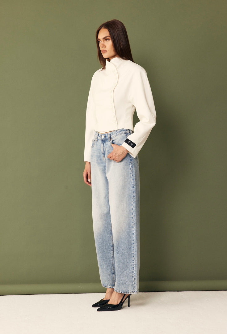 The Tailored Button Jacket - White