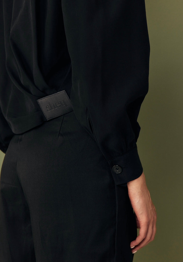 The Draped Bomber Jacket - Black