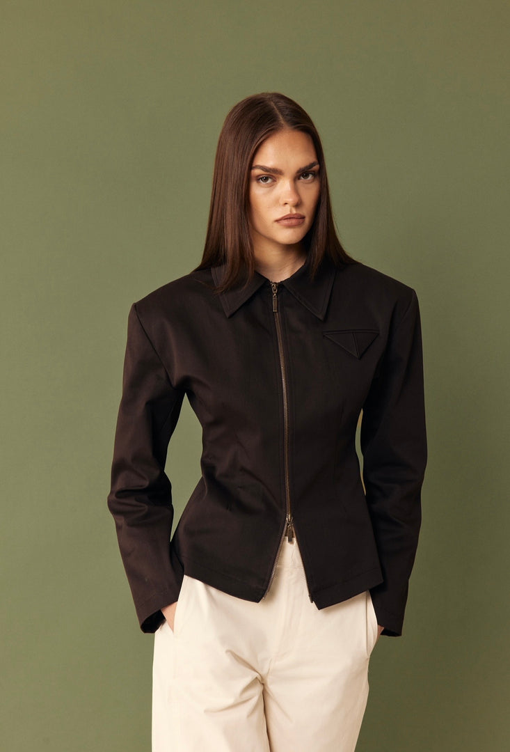 The Sculpt Jacket - Dark Brown