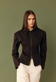 The Sculpt Jacket - Dark Brown