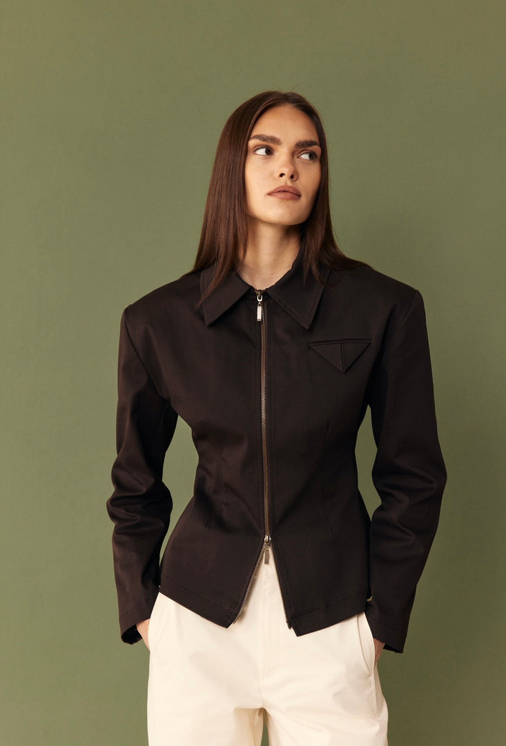The Sculpt Jacket - Dark Brown