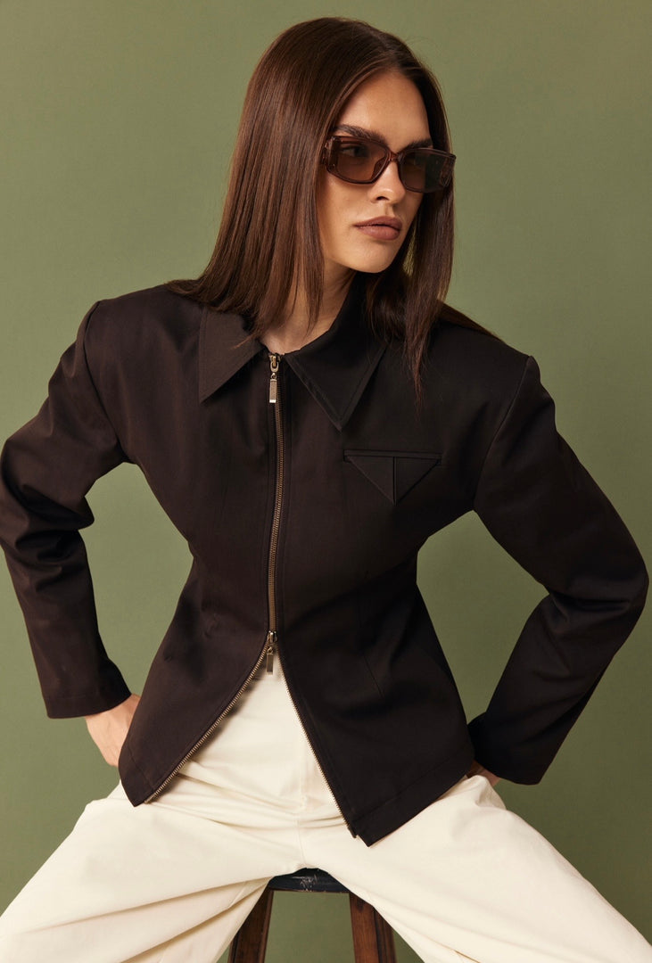 The Sculpt Jacket - Dark Brown