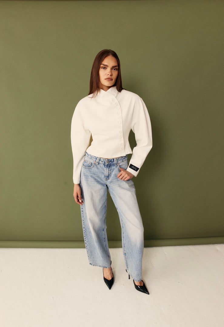 The Tailored Button Jacket - White