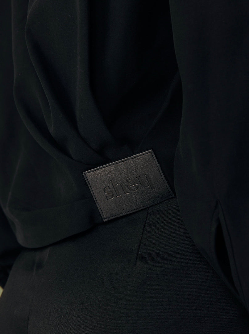 The Draped Bomber Jacket - Black