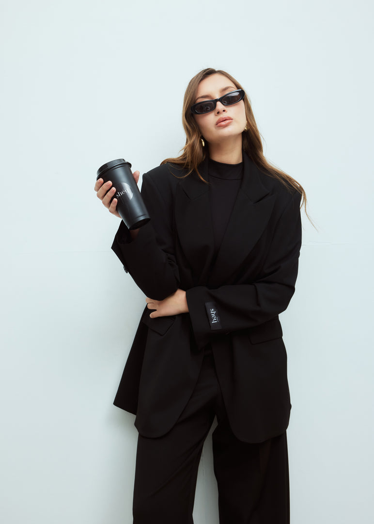 Side Button Oversized Blazer