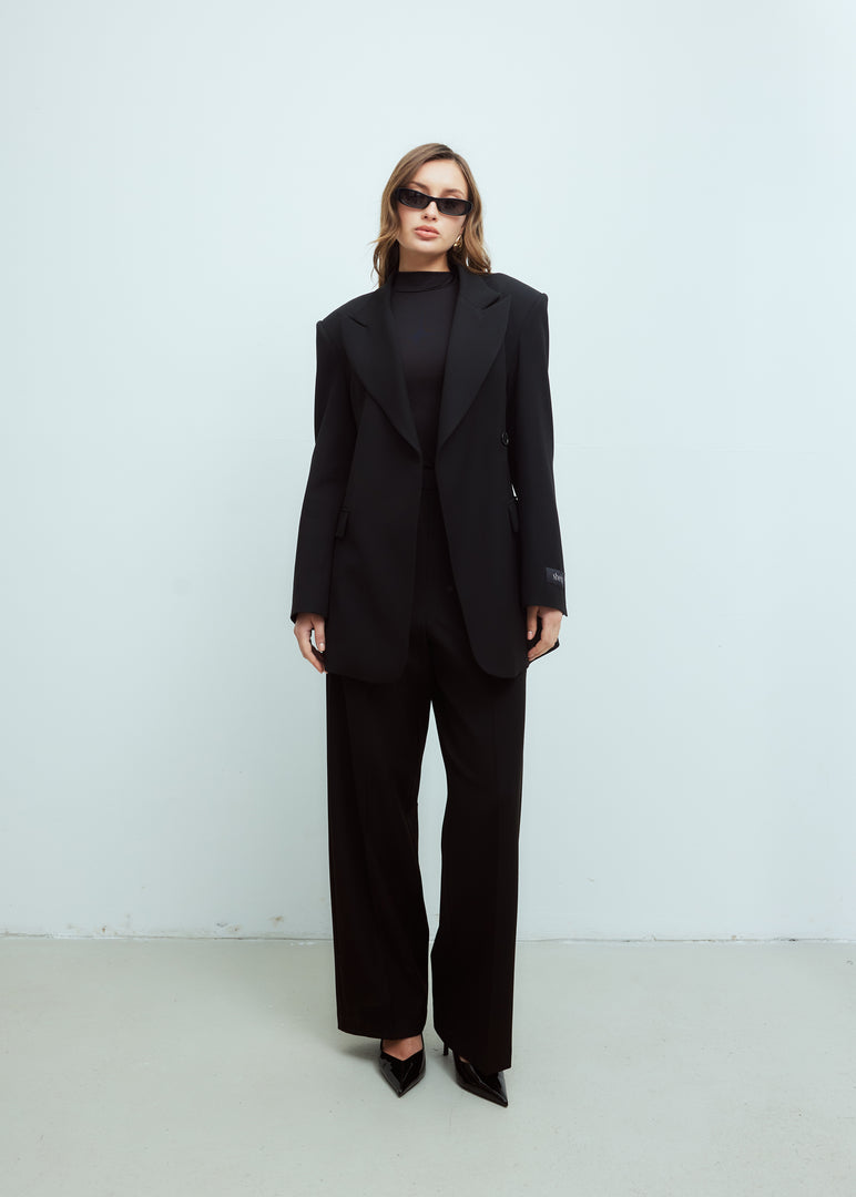 Side Button Oversized Blazer