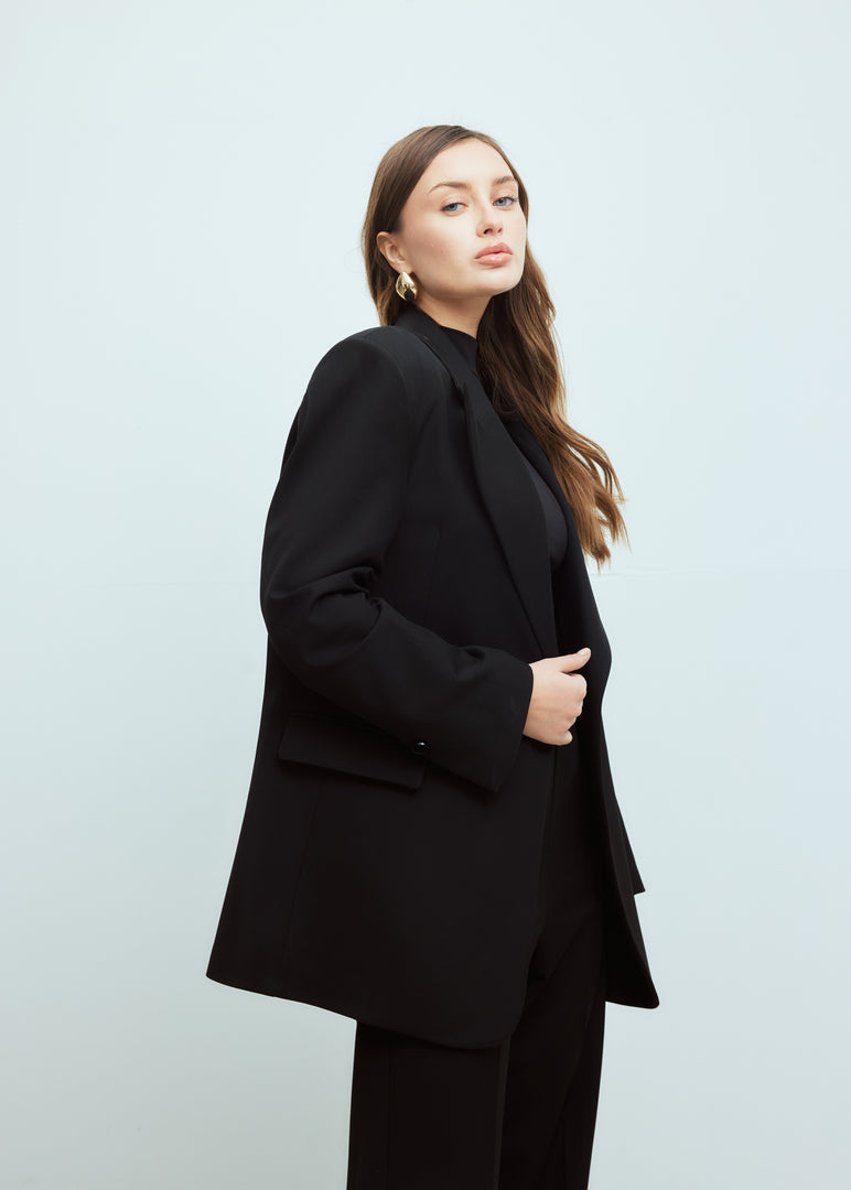 Side Button Oversized Blazer