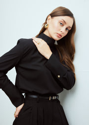 Gold Button Classic Blouse