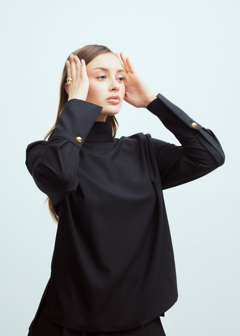 Gold Button Classic Blouse
