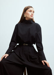 Pleated Wide Leg Trousers