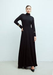 High Neck Maxi Dress Black