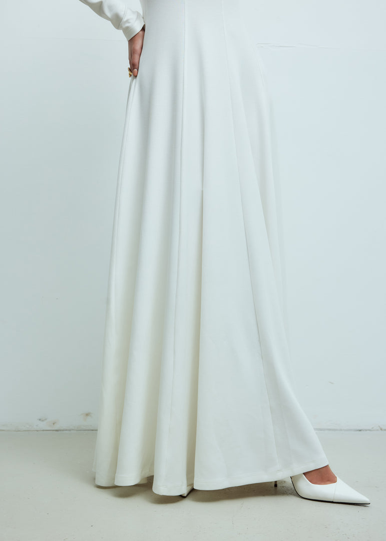 (PRE ORDER) High Neck Maxi Dress White